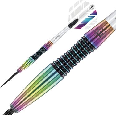 Дротики для дартсу WINMAU Elektra 90% вольфраму, Urban Grip, призматичні флайти, Vecta штифти, 22-26 г, торпедоподібний профіль
