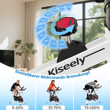 Магнітний велотренажер Heimtrainer для дому, безшумний сайкл з LCD-дисплеєм та ергономічним сідлом, білий (ZD1)