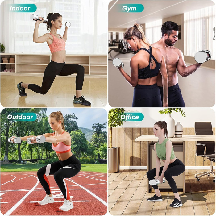 Регульовані гантелі 15 кг, 10 кг, 5 кг - Набір гантелей 2 шт. Ultrakompakt сталеві гантелі з пінопластовою ручкою - Фітнес гантелі для дому 2 x 5KG (Блакитний) (2 x 10KG (Блакитний))