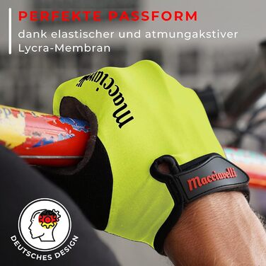 Велосипедні рукавички MACCIAVELLI - унісекс, для MTB, з сенсорним екраном, жовті, розмір L