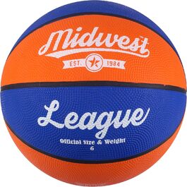 Баскетбольний м'яч Midwest League Basketball 6, синій/оранжевий