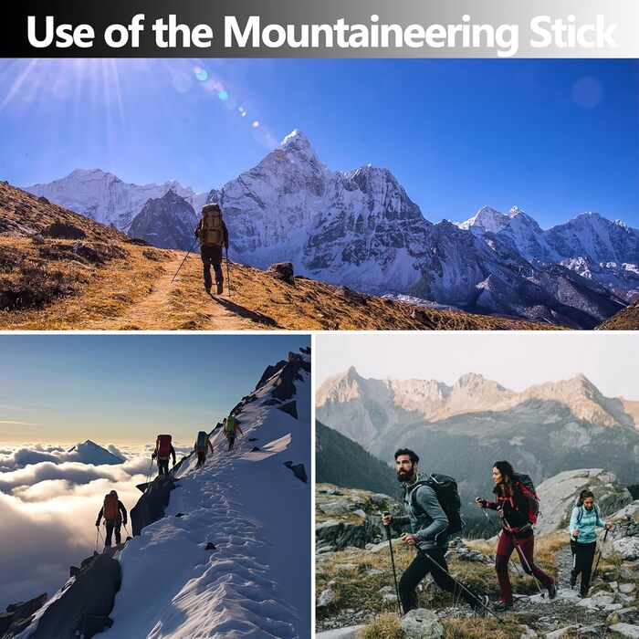 Тrekking-стійки для ходьби, телескопічні, регульовані 110-125 см, складні, легкі