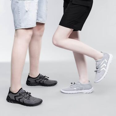 Чоловічі та жіночі аквашузи для плавання та відпочинку на пляжі. Швидковисихаючі аквашузи для води, піску, серфінгу. Розмір 39 EU, чорний/сірий колір.