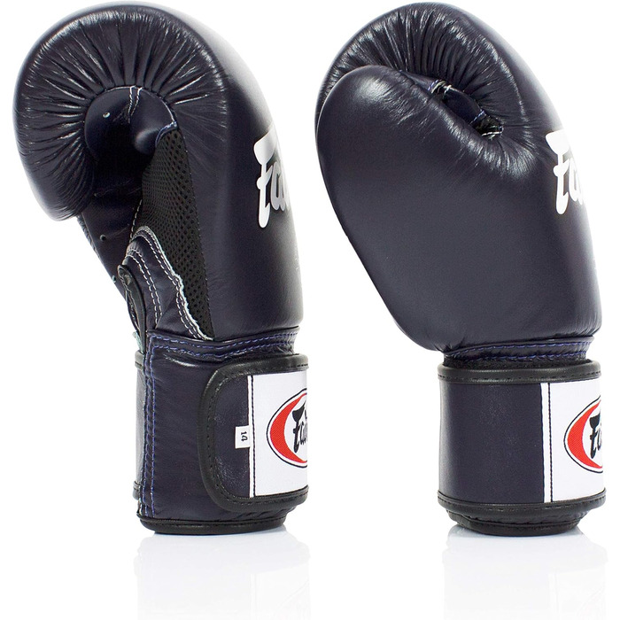 Боксерські рукавички Fairtex BGV16 для Муай Тай, шкіряні, сині, 10 унцій