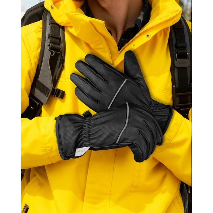 Водонепроникні зимові рукавички GXCROR для жінок та чоловіків з підтримкою сенсорного екрану, 3M Thinsulate, для катання на лижах, велосипеді, прибирання снігу та робіт на відкритому повітрі, до -20°C, теплоізоляція