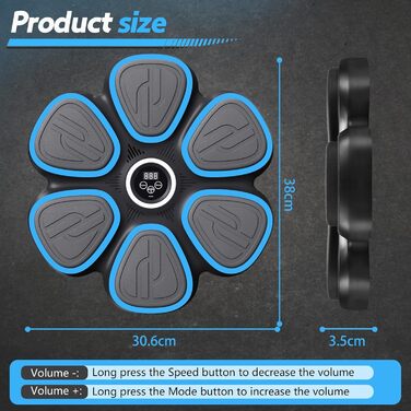 Музична боксерська машина для дорослих з LED-підсвічуванням та Bluetooth. Електронна боксерська машина з музикою, 9 режимів швидкості та підрахунку ударів, у комплекті боксерські рукавички.