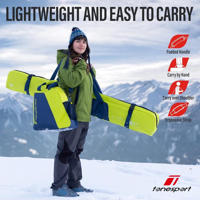 Чохол для скі та сноуборд чобіт та шолома, підходить для авіаперельотів, Neon Green