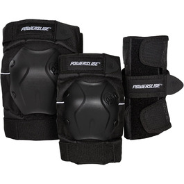 Комплект захисту Powerslide Standard для чоловіків, чорний, XL — наколінники, налокітники, наладонники для роликів, скейтборду, самокату