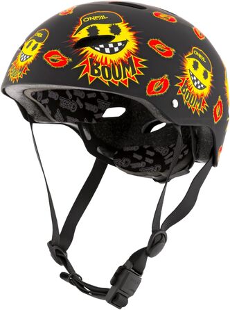 Дитячий велосипедний шолом O'NEAL Dirt Lid Emoji, ендуро, ABS, магнітна застібка, вентиляція, чорний/жовтий, M