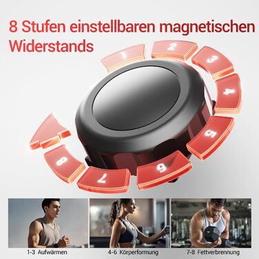 Крос-тренажер CURSOR для дому з 16 рівнями опору, ультратихий магнітний еліпс, довжина кроку 40 см, датчики пульсу, LCD-дисплей, вантажопідйомність 159 кг, помаранчевий