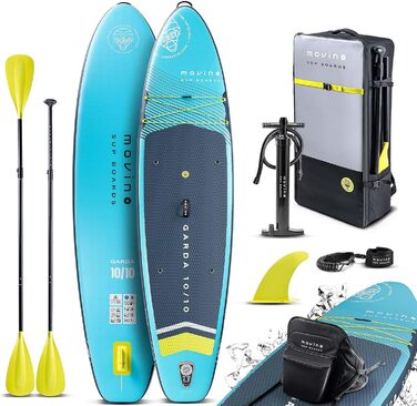 Надувний SUP Борд Movino Garda Allround 10'10' - Комплект для Сапсерфінгу (330 см, Турквіз-Лимон)