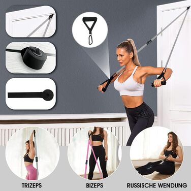 Набір з 3 еластичних стрічок опору – неслизькі, приємні до шкіри та еластичні – Стрічки опору для нарощування м'язів, йоги, пілатесу та тренувань всього тіла – можна прати, довговічні та з сумкою для перенесення. Довгі фітнес-стрічки (Сірий – Рожевий – Чо