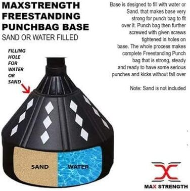 Вільностоячий боксерський мішок MaxStrength для боксу і кікбоксингу, 1,7–1,8 м, для ММА, міцна стійка, фітнес-обладнання