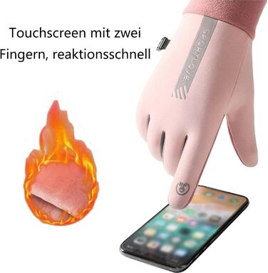 Зимові велосипедні рукавички для жінок, теплі термо рукавички з підтримкою сенсорного екрану, для бігу, їзди, велоспорту та піших прогулянок