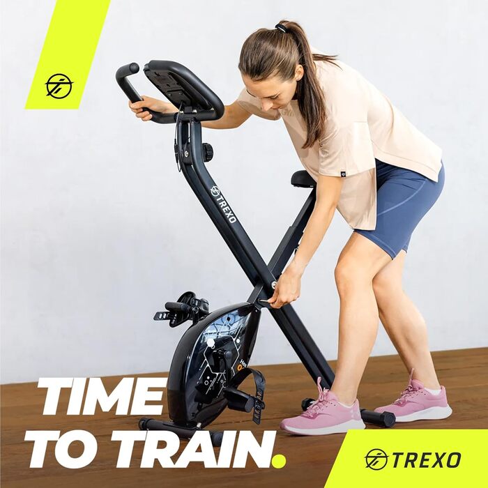 TREXO Hex: Складне тренажерне колесо для дому з комп'ютером, чорне (EB-H01)