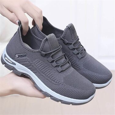 Чоловічі кросівки для занять спортом та фітнесу, ортопедичні, дихаючі, на плоскій підошві, сірі (42 EU)