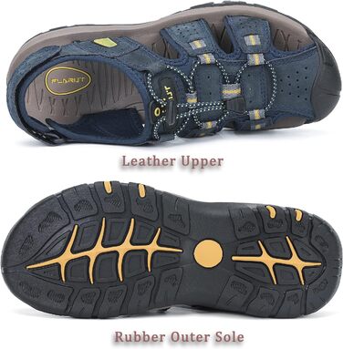 Чоловічі сандалі FLARUT для туризму та відпочинку на природі, шкіряні трекінгові сандалі, сині, 42 EU