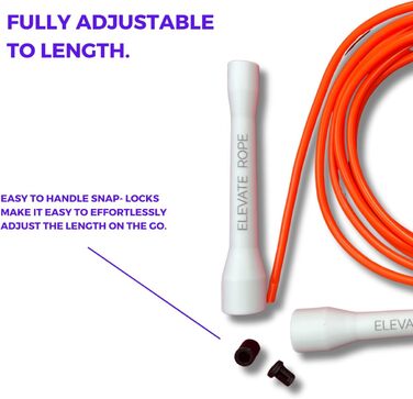 Набір скакалок Elevate Rope: 2 шт. з регулюванням, додаток для тренувань, для дорослих та дітей, швидкісні та з перлинками, для занять вдома та на вулиці