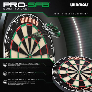 Дартборд WINMAU Pro SFB з сизалю, професійний, різнокольоровий