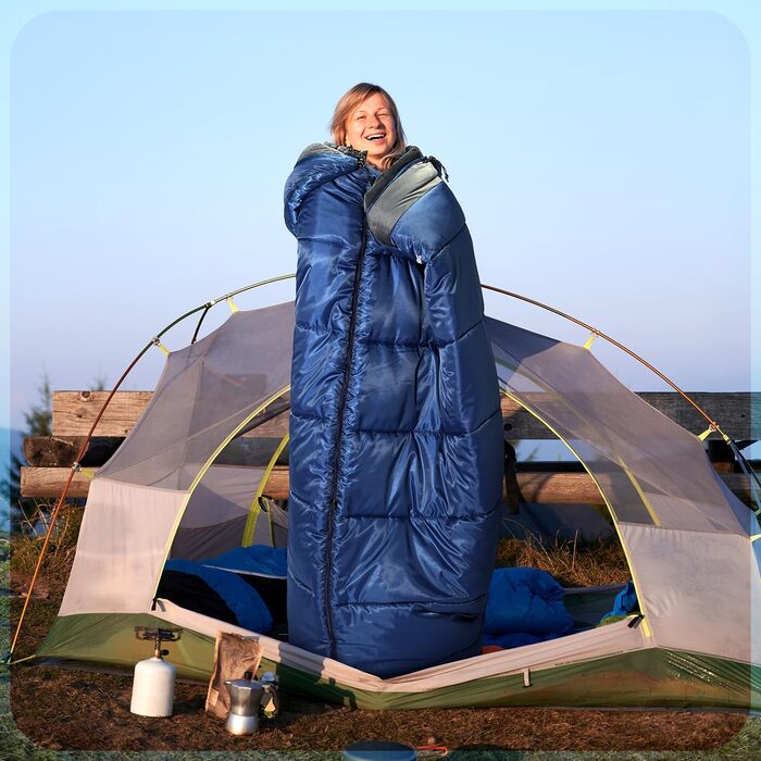 Сплячий мішок 0°C XXL 230 x 90 см. Знімний капюшон, м'яка підкладка для дорослих