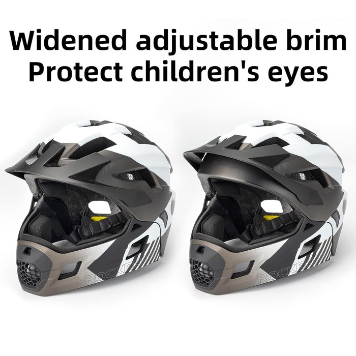 Шолом велосипедний ROCKBROS дитячий інтегрований Fullface знімний захист підборіддя, розмір S (титановий)