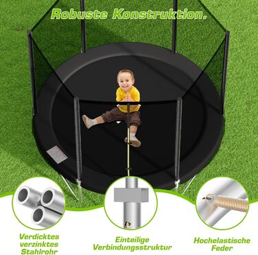 Дитячий батут для вулиці та дому Trampolin, діаметр 183-427 см, комплект із сіткою, драбинкою, захисним покриттям, макс. вага 150 кг