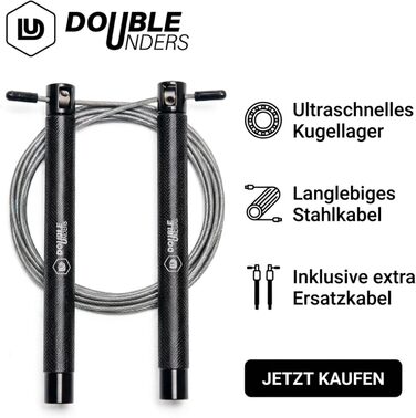 Скакалка Springseil Speed Rope: регульований, для CrossFit, боксу, фітнесу. Металеві ручки, срібно-чорний колір