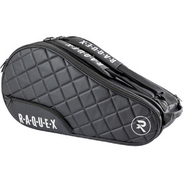 Raquex Elite преміальна сумка для падельних ракеток (до 4 штук), синя або чорна, шкірозамінник, чоловіча/жіноча, м'яка захисна падель-сумка, розкішний подарунок