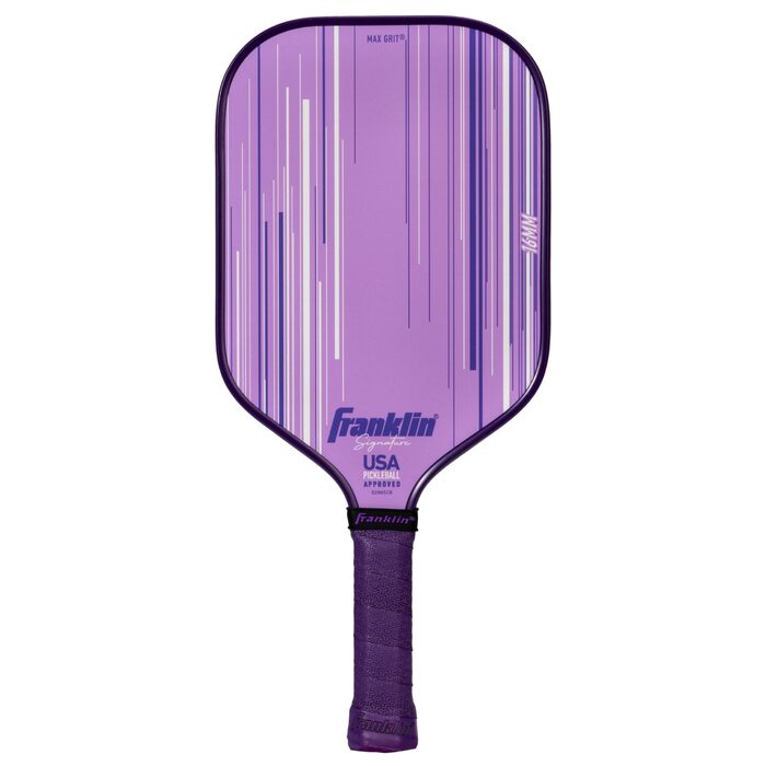 Franklin Sports Pro Pickleball-Paddel Signature Serie з MaxGrit поверхнею, сертифікат USAPA, 13 мм + 16 мм поліпропіленовий сердечник (Фіолетовий)