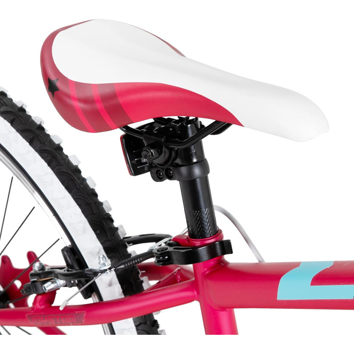 JOYSTAR Lubbock 20/24 дюймове дитяче гірське велосипед для хлопчиків та дівчаток 7-12 років (1/7 швидкостей), білобокові покришки, червоний колір