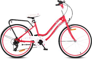 Дівчачий велосипед Sun Baby 20 дюймів, 6 швидкостей Shimano, для дітей 6-10 років, білий/золотий, Heart Bike