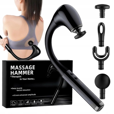Перкусійний масажер RELAKS Massage Gun: 5 режимів швидкості, змінні насадки, акумулятор 1500 мАг