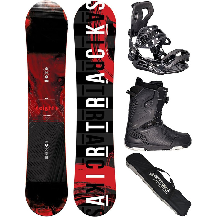 Airtracks Сноуборд Сет: дошка, кріплення, черевики, сумка + SB Bag. Розміри: 150, 155, 160, 164 см