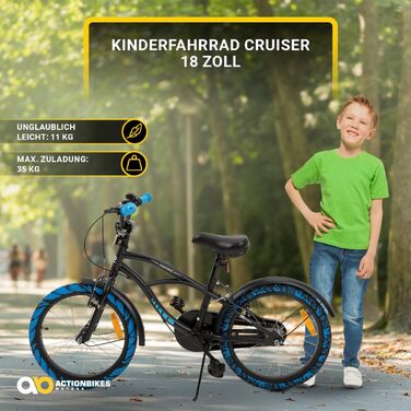 Дитяче велосипед Actionbikes 18/20/24 дюйми - V-Brake гальма, захистники, для дівчаток та хлопчиків (4-12 років)