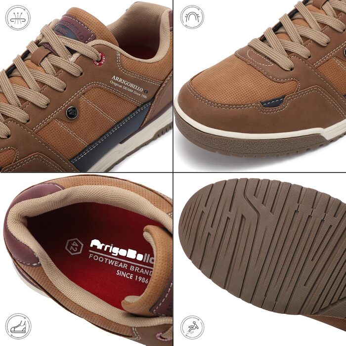 ARRIGO BELLO Кросівки чоловічі для активного відпочинку, роботи та хайкінгу. Легкі, розміри 41-46, колір: коричневий