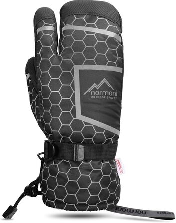Зимові рукавички normani Apex з утеплювачем ComforMax Classic до -35°C, краги, чорні/сірі, XXL