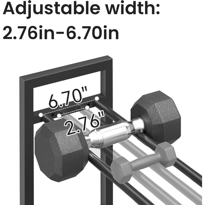 Регульований трирівневий стійка для гантелей Pickpiff – органайзер для гантелей, гир та іншого – для дому, 163 кг