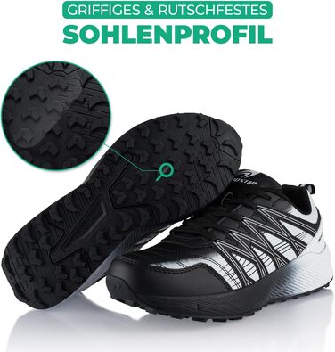 Черевики для хайкінгу та трекінгу для жінок та чоловіків, дихаючі, чорно-білі (37 EU)