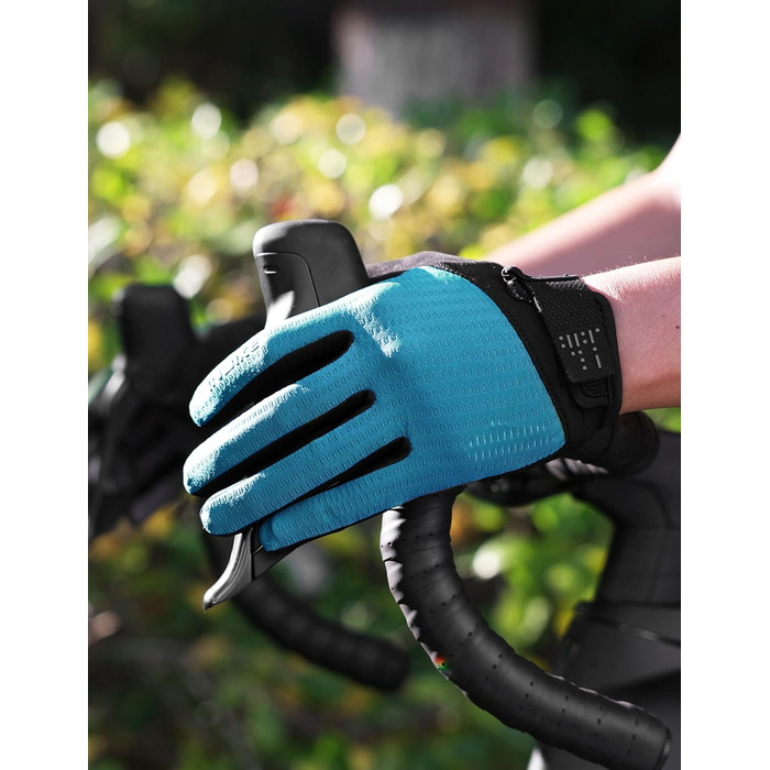 Велосипедні рукавички INBIKE для чоловіків, 2 пальці, сенсорний екран, ударостійкі, дихаючі, IHC406 (Блакитний, S)