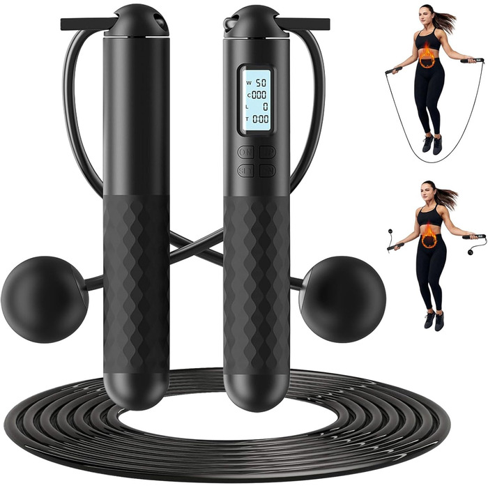 Скакалка TOGETDREAM з лічильником, регульований, з підшипниками та неслизькими ручками. Ідеально для фітнесу, боксу, чоловіків, жінок та дітей.