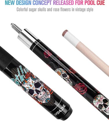 Більярдний кий Pathline Billard-Queuestab: канадський клен, 13 мм наконечник, чорний/молот, 20oz