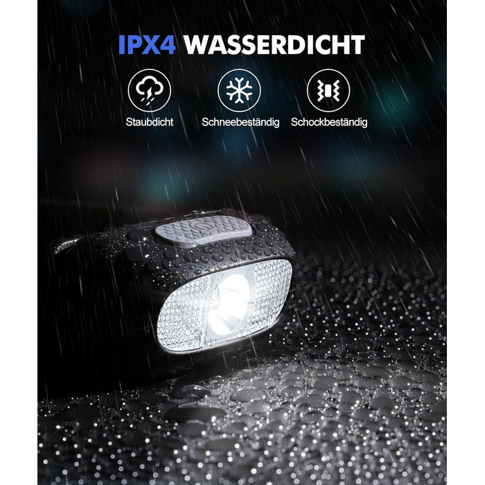 Налобний ліхтар LED, 2 шт. - перезарядна суперяскрава модель з 5 режимами, біле та червоне світло, IPX4 вологостійкий, регульований кут 60° для бігу/кемпінгу/дорослих