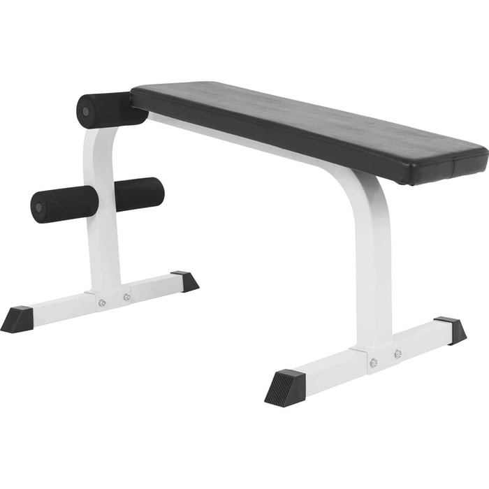 GORILLA SPORTS Скам'я для преса та спини, біла, 120x67x63-49 см, з м'якою фіксацією ніг, навантаження до 150 кг – універсальна фітнес-лавка для преса, спини, домашнього тренування