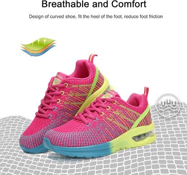 Жіночі кросівки для бігу Hitmars: легкі, дихаючі, з амортизацією, для фітнесу, вулиці та бігу. Розміри EU 36-42. Чорний та червоний кольори.