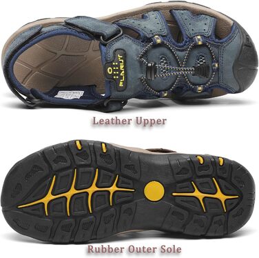 Чоловічі сандалі FLARUT для туризму та відпочинку на природі, шкіряні трекінгові сандалі, сині (47 EU)