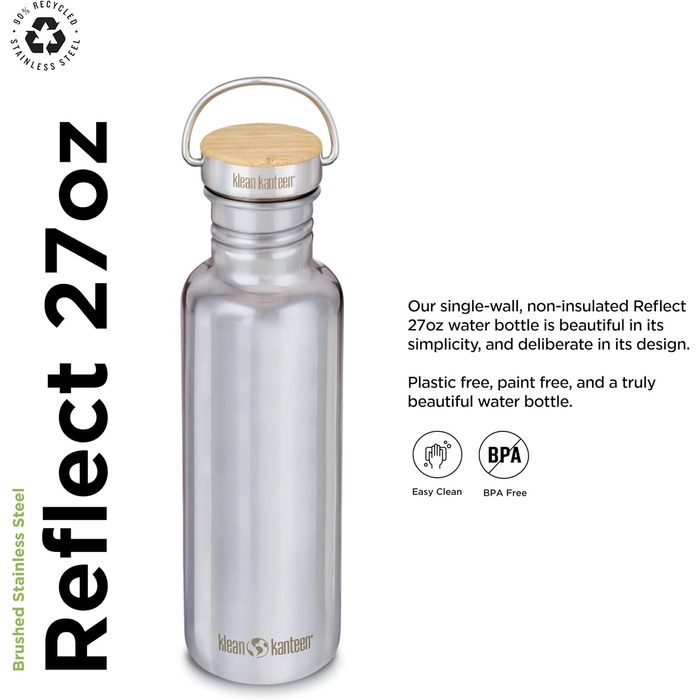 Пляшка для води KleanKanteen Reflect з нержавіючої сталі, 800 мл
