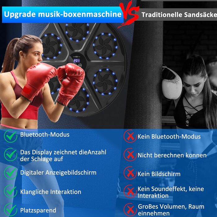 Музична бокс-машина Wenosda: розумна бокс-машина з Bluetooth, 9 функцій, 18 швидкостей, для дітей та дорослих (чорний)