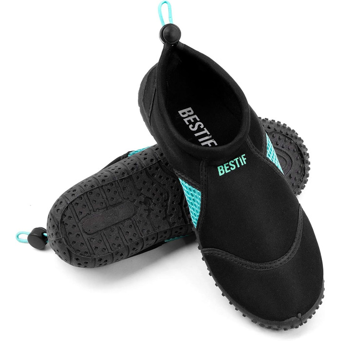 Чоботи для плавання з неопрену | Водні черевики для чоловіків та жінок | Легкі та зручні | Чорний, блакитний, розмір 36-45