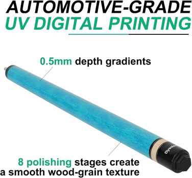 Більярдний кий Dysdensa Queuestab, 680-750 г, канадське кленове дерево, 14 мм, кристалізована накінечник, 3 частини, синій колір