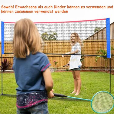 Мережа для бадмінтону Kapler регульована по висоті 90–160 см: мультиспортивна мережа 300x90–160 см для піклболу, волейболу та тенісу, для дітей та дорослих, з 2-ма федерболами та 2-ма тенісними м'ячами, портативна